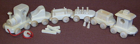 wooden toy choo-choo train
