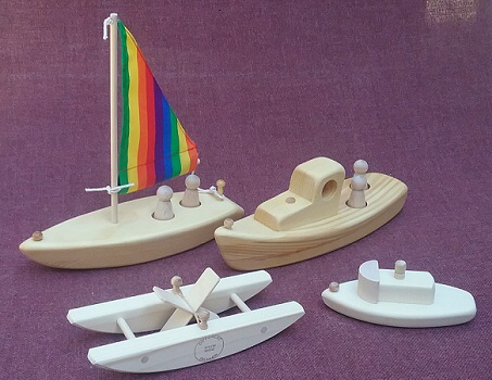 wooden toy boat